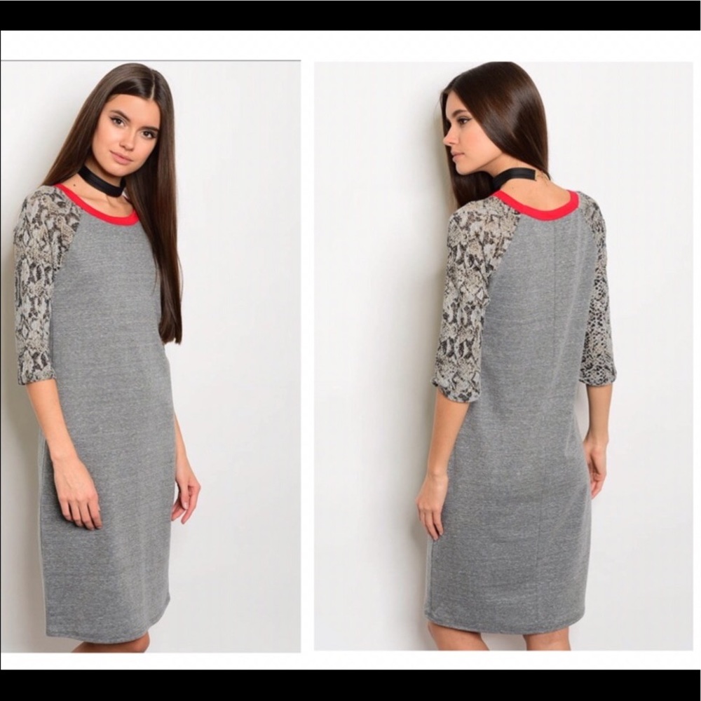 Jersey tunic shirt dress 🇺🇸🆕 made in USA gray